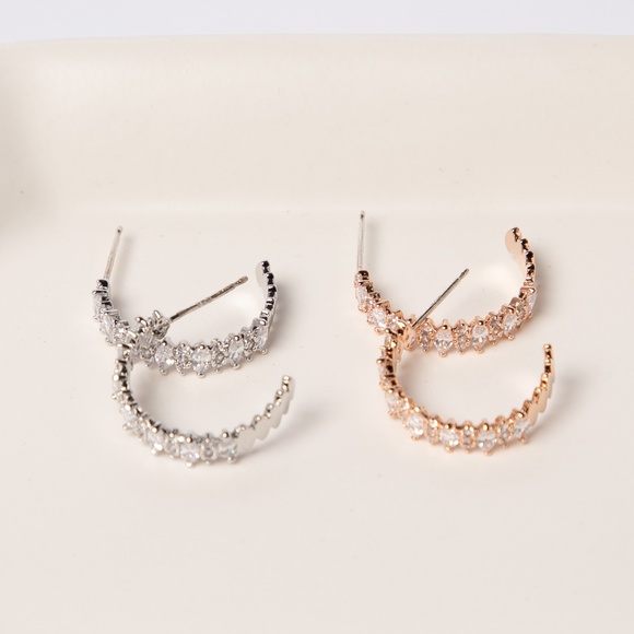 Amelie by Ahri Jewelry - Cubic zirconia crystal hoops